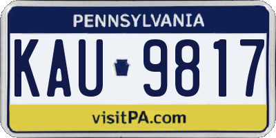 PA license plate KAU9817