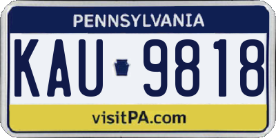 PA license plate KAU9818