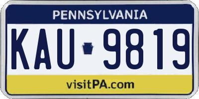 PA license plate KAU9819
