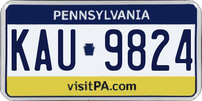 PA license plate KAU9824