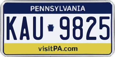 PA license plate KAU9825
