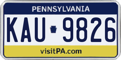PA license plate KAU9826