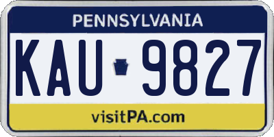 PA license plate KAU9827