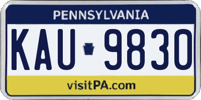 PA license plate KAU9830