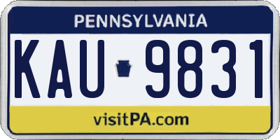 PA license plate KAU9831