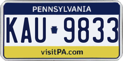 PA license plate KAU9833