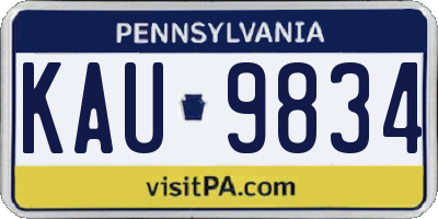 PA license plate KAU9834