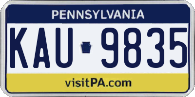 PA license plate KAU9835