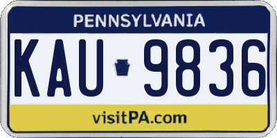 PA license plate KAU9836