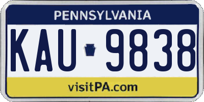 PA license plate KAU9838