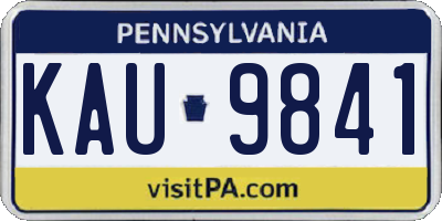 PA license plate KAU9841