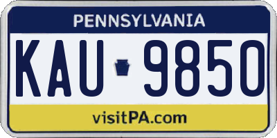 PA license plate KAU9850