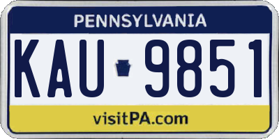 PA license plate KAU9851