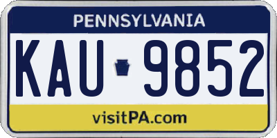 PA license plate KAU9852