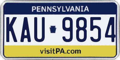 PA license plate KAU9854