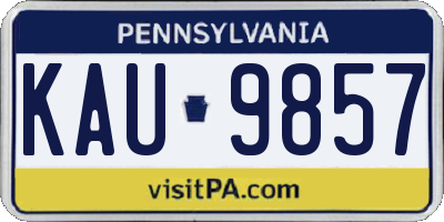 PA license plate KAU9857