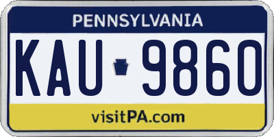 PA license plate KAU9860