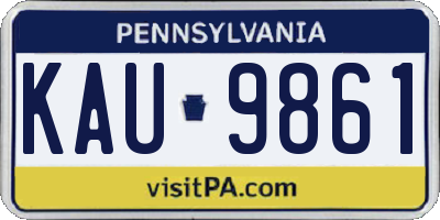 PA license plate KAU9861