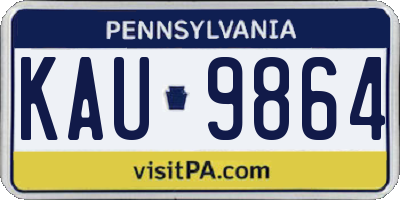 PA license plate KAU9864