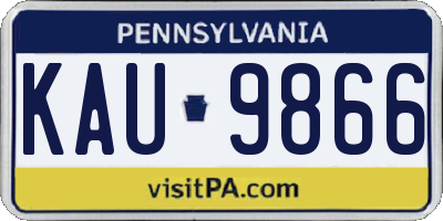 PA license plate KAU9866