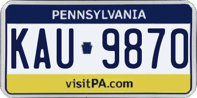 PA license plate KAU9870