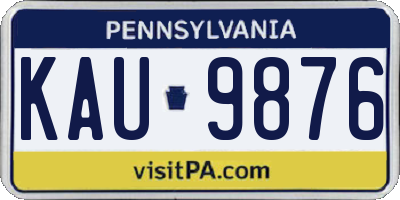 PA license plate KAU9876