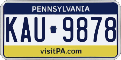 PA license plate KAU9878