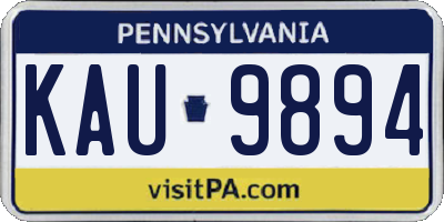 PA license plate KAU9894