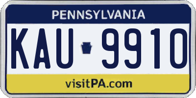PA license plate KAU9910