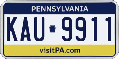 PA license plate KAU9911