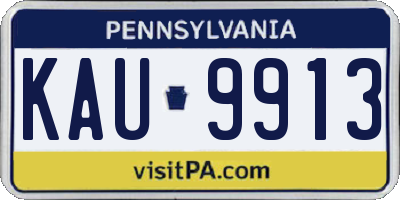 PA license plate KAU9913