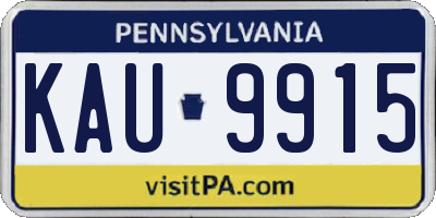 PA license plate KAU9915