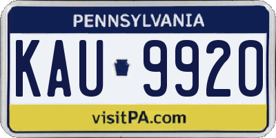 PA license plate KAU9920