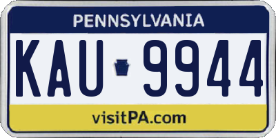 PA license plate KAU9944