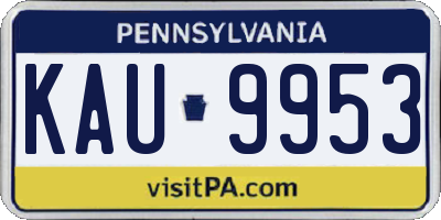 PA license plate KAU9953