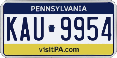 PA license plate KAU9954