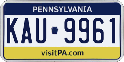 PA license plate KAU9961