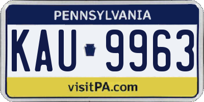 PA license plate KAU9963