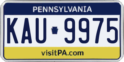 PA license plate KAU9975
