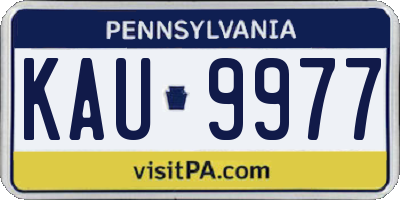 PA license plate KAU9977