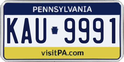 PA license plate KAU9991