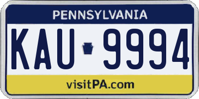 PA license plate KAU9994