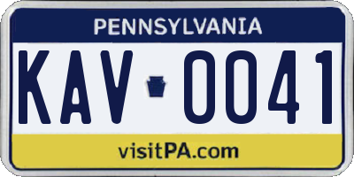 PA license plate KAV0041