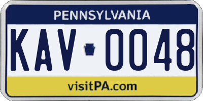 PA license plate KAV0048