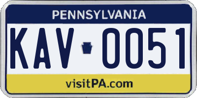 PA license plate KAV0051
