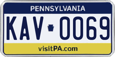 PA license plate KAV0069