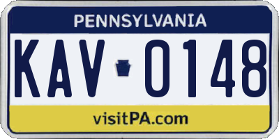 PA license plate KAV0148