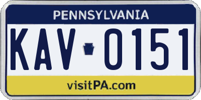 PA license plate KAV0151