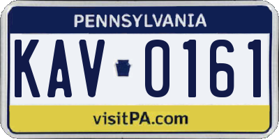 PA license plate KAV0161