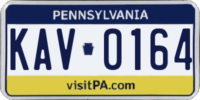 PA license plate KAV0164
